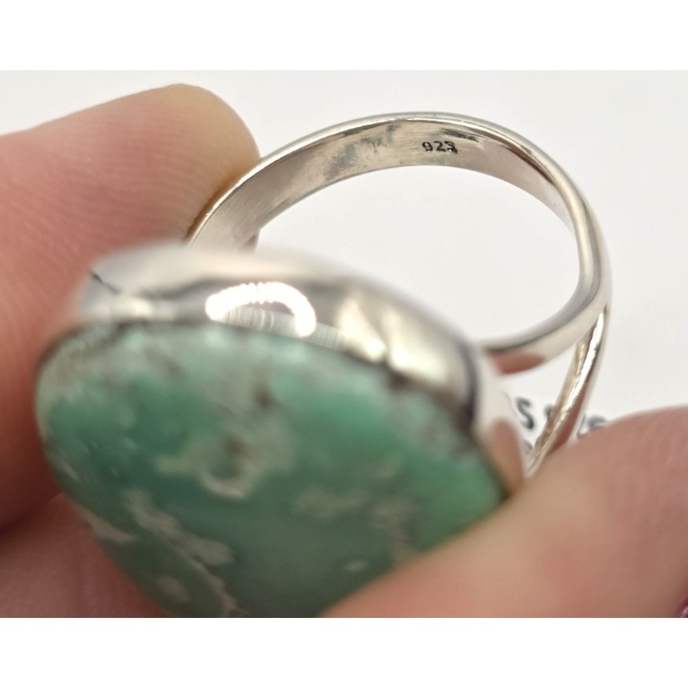 Genuine Green Variscite Ring Size 7.5 Sterling Silver Teardrop Handmade NWT - Picture 8 of 10